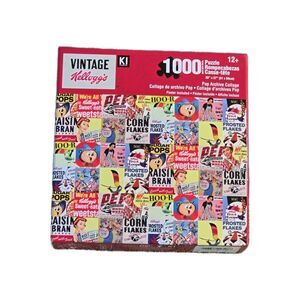 Vintage Kellogg's Brands 1000 Piece Jigsaw Puzzle Remember Cereal Raisin Bran